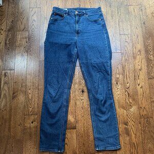GAP High Rise Vintage Slim Jeans Dark Indigo Size 30 Tall 10T Stretch Ankle Leng